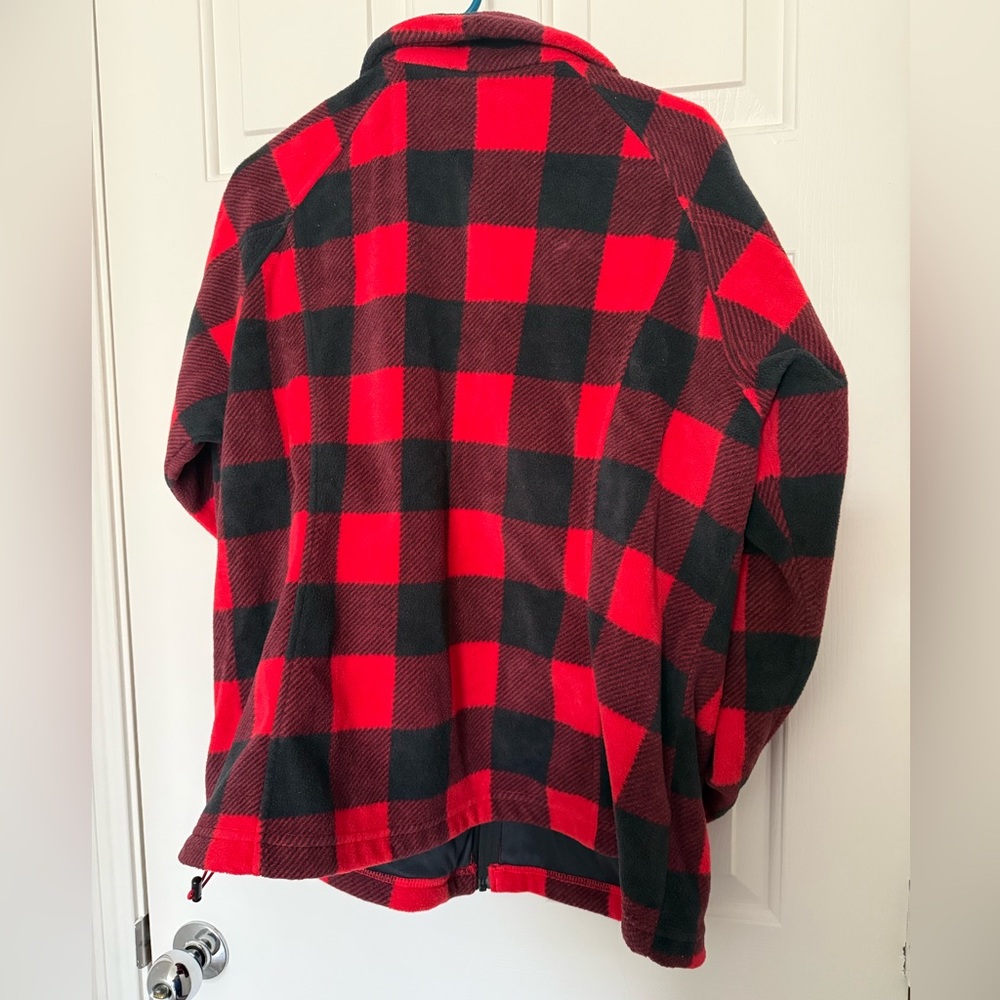 Columbia Benton Springs fleece jacket plaid red and black women’s plus size 2X - Picture 2 of 7